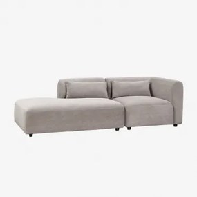 2-delige Modulaire Hoekbank Met Linker Divan Fogler Corduroy Licht Taupegrijs - Sklum