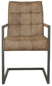 Eetkamerstoel - Jupiter - stof Cowboy retro lederlook taupe