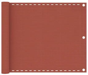 vidaXL Balkonscherm 75x400 cm HDPE terracottakleurig