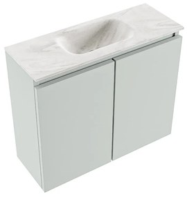 Mondiaz Ture DLux toiletmeubel 60cm greey met wastafel ostra midden met kraangat