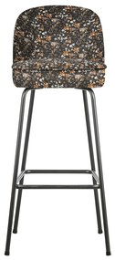 BePureHome Vogue Barstoel Met Bloempatroon 80 Cm Aquarel Flower Zwart