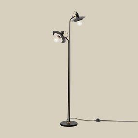 Staande Leeslamp Zwart Retro Design