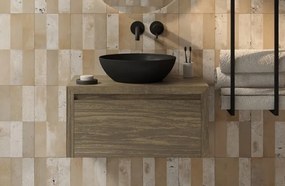Gliss Design Ares badmeubel 60cm ash gray met zwarte waskom