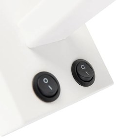 Moderne wandlamp wit met witte kap - Brescia