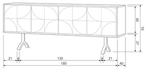 BePureHome Draw Dressoir Mangohout Walnoot - 180x40x70cm.