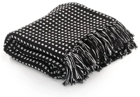 vidaXL Plaid vierkanten 220x250 cm katoen zwart