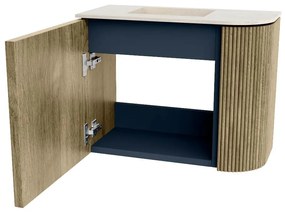 Mondiaz Joya DLux 50cm toiletmeubel ronding rechts dusk met wastafel faye links zonder kraangat meli
