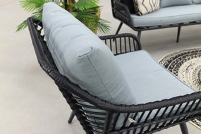 Garden Impressions Margriet stoel-bank loungeset - Carbon black/Mint grey - 5 delig