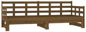 vidaXL Slaapbank uitschuifbaar grenenhout honingbruin 2x(80x200) cm
