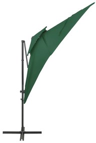 vidaXL Zweefparasol met dubbel dak 250x250 cm groen