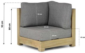 Hoek loungeset  Teak Old teak greywash  Santika Furniture Santika