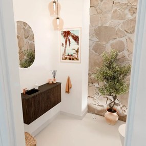 Mondiaz Joya 90cm toiletmeubel walnut met wastafel faye links 1 kraangat urban
