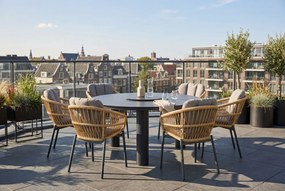 Tuinset Ronde Tuintafel 6 personen 150 cm Rope Grijs  De Laan Projects