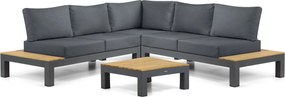 Loungeset 5 personen Aluminium/Teak Grijs Lifestyle Garden Furniture Vittoria