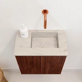 Mondiaz Joya DLux 40cm toiletmeubel ruby met wastafel faye rechts zonder kraangat opalo