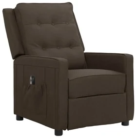 vidaXL Fauteuil verstelbaar elektrisch stof donkerbruin