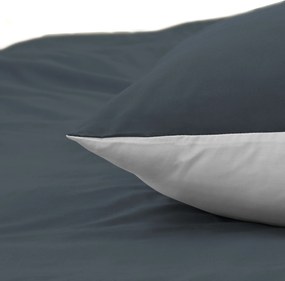 Dekbedovertrek Percal– 100% percal katoen – 140×200/220 – jeans/wit