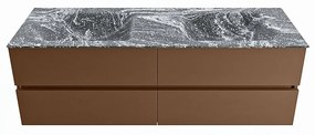 Mondiaz Vica DLux badmeubel 150cm rust 4 lades met wastafel lava dubbel zonder kraangat