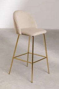 Set Van 4 Hoge Krukken In Fluweel Kana Design Goud & Bruin - Tarwe & ↑75 Cm - Sklum