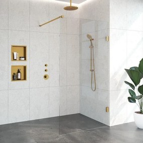 BRAUER Void inloopdouche helder glas 110x200 incl. glascoating PVD goud geborsteld GS-VOI1H110200GG