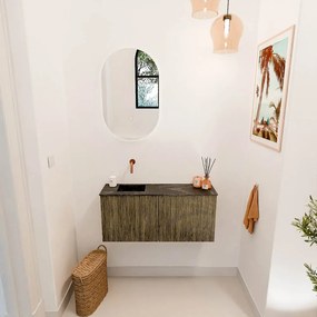 Mondiaz Joya DLux 90cm toiletmeubel dusk met wastafel faye links zonder kraangat lava