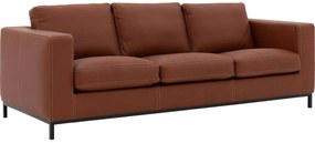 Goossens Excellent Bank Massimo cognac, leer, 3,5-zits, urban industrieel