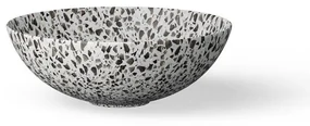 Looox Ceramic terrazzo waskom - 40x15cm - Black wwk40tzw