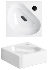 Clou Flush 5 keramische hoekfontein 27cm met kraangat wit glans