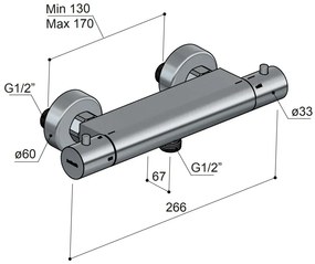 Hotbath ACE thermostatische douchekraan zwart gepolijst PVD