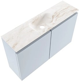 Mondiaz Ture DLux toiletmeubel 80cm clay met wastafel frappe midden zonder kraangat