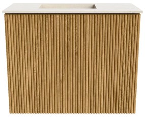 Mondiaz Joya DLux 50cm toiletmeubel oak met wastafel faye links zonder kraangat meli