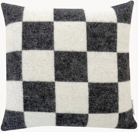 Wollen kussenhoes Level Up met ruitjespatroon