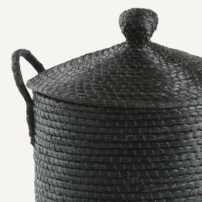 Linnenmand in gevlochten rijststro, Honoka