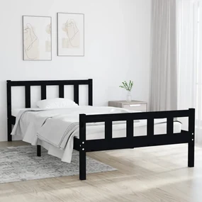 vidaXL Bedframe massief hout zwart 100x200 cm