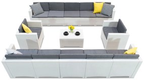 Technorattan set met twee grote banken Colorado Coffee Max 12 wit Bica