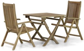 Tuinset 2 personen 80 cm Teak Taupe Garden Collections Canterbury/Derby