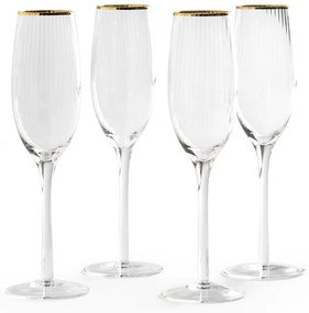Set van 4 champagne glazen, Lurik