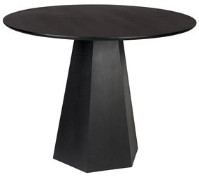 Zuiver Pilar Black Ronde Design Eettafel Zwart - 100 X 100cm.