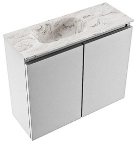 Mondiaz Ture DLux toiletmeubel 60cm plata met wastafel glace links zonder kraangat