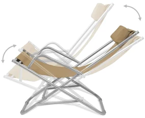 vidaXL Terrasstoelen verstelbaar 2 st staal taupe