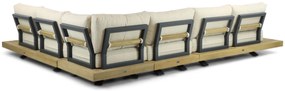 Hoek loungeset 6 personen Aluminium/Teak Old teak greywash  Santika Furniture Santika