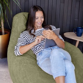 Cloudy Cord Zitzak Stoel - Olijf