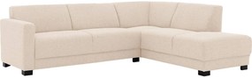 Goossens Bank My Style beige, stof, 2,5-zits, stijlvol landelijk met chaise longue rechts