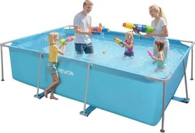 VEVOR Frame Pool, bovengronds zwembad, 3000x2000x762 mm, zwembad met stalen frame, rechthoekig zwembad met stalen frame, zwembad met frame voor in de tuin, tuinzwembad met een watercapaciteit van 3960 liter, voor 4-5 personen, blauw
