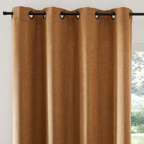 Gordijn met gevlochten afwerking en oogjes Montego