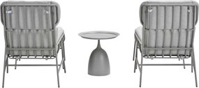 Garden Impressions Fresno loungestoelen taupe - Mati bijzettafel Ø50x48 cm