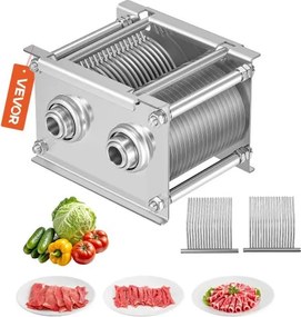 VEVOR Vervangende messenset voor professionele vleessnijmachines, 5 mm, vervangend mes voor model 90 snijmachine, roestvrij staal, kamvormige messenset, geschikt voor vlees zonder bot en zachte groenten.