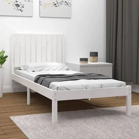 vidaXL Bedframe massief grenenhout wit 90x200 cm