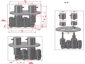 Saniclear Brass Pro inbouw badkraan rond met vrijstaande uitloop geborsteld messing - mat goud