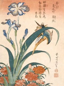 Kunstreproductie Kingfisher, Hokusai, Katsushika